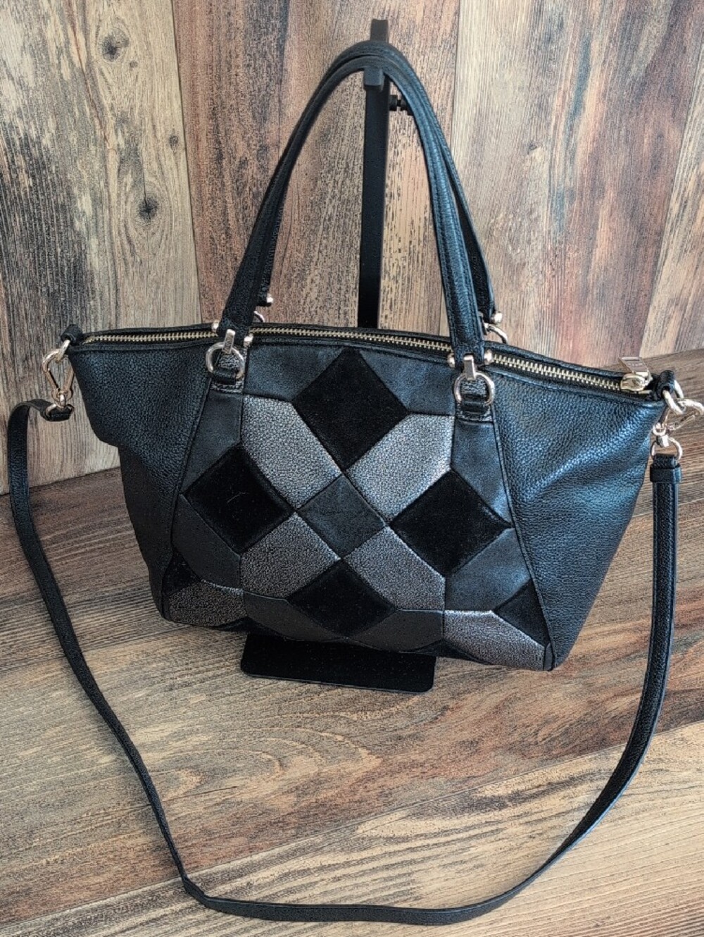 Coach Patchwork Leather Detachable Crossbody Strap Satchel - Picture 3 of 9